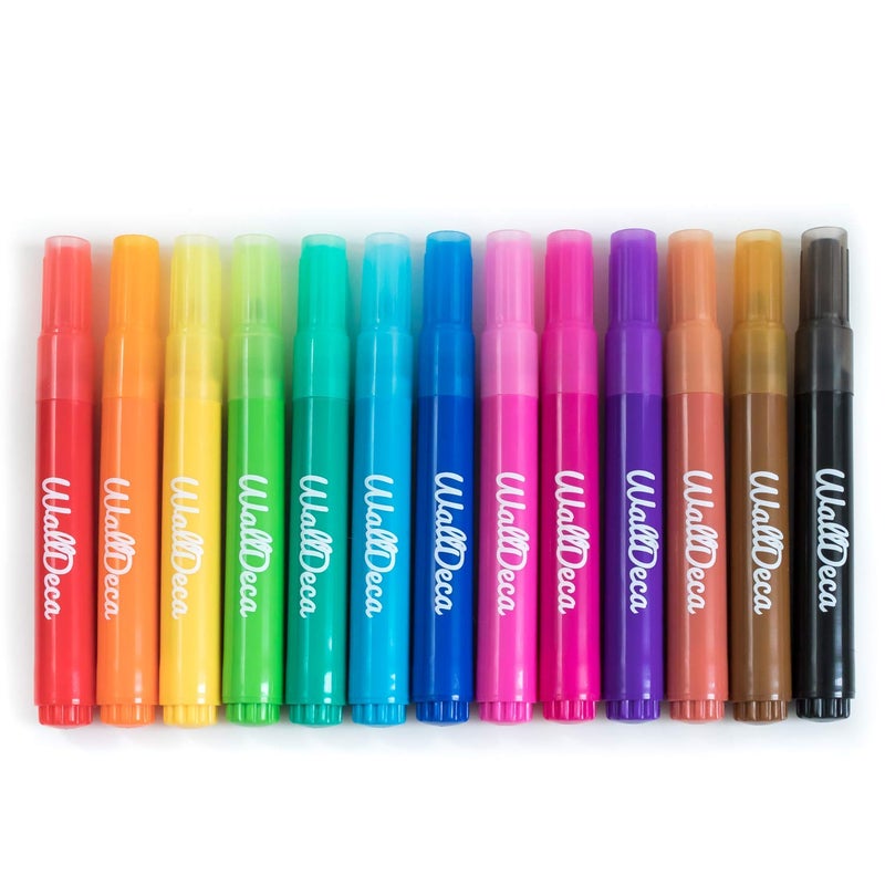 WallDeca Dry Erase Markers for Kids Non-toxic, 13 Pack, Washable, Colorful Pastel Colors, Fine Tip Skinny Pens, Thin Whiteboard Low Odor Markers for Toddlers, Vibrant and Quick Dry - Image 3